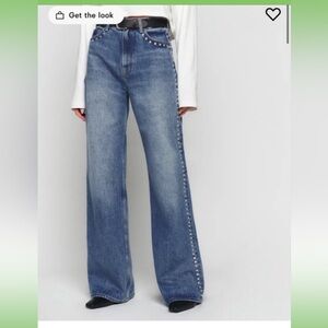 Reformation Blue Flare Wide Leg Jeans